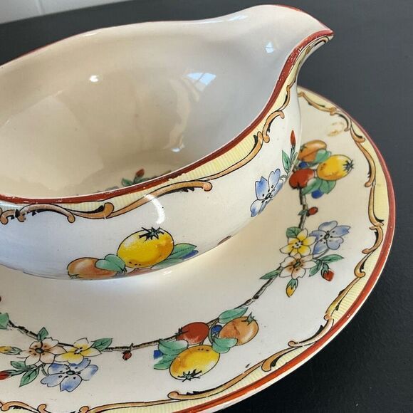 Hampton Ivory England Plate Bowl Fruit Floral Pattern Design Kitchenware - Picture 4 of 10